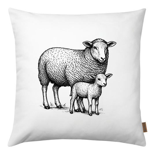 Kissen Schaf und Lamm Deich