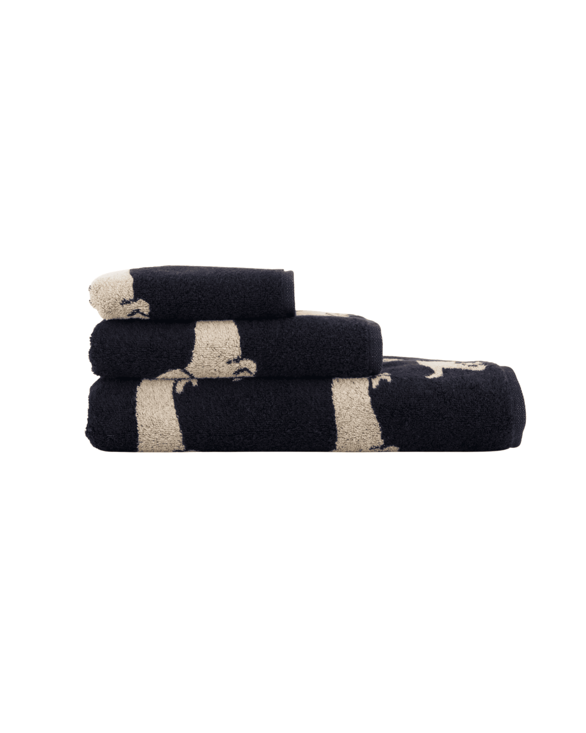 Handtuch WE LOVE DOGS Schwarz-Beige Stapel 2
