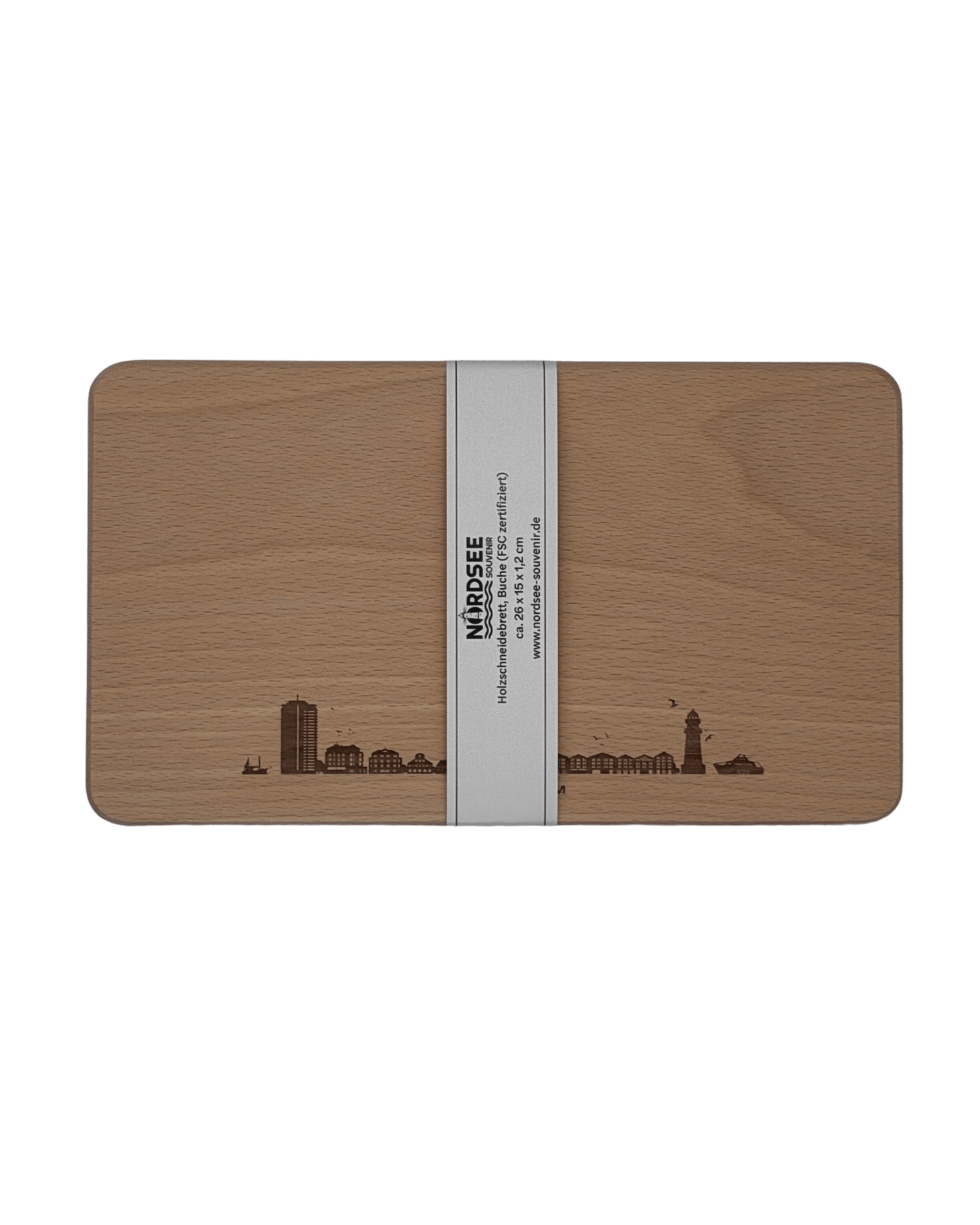 Holzschneidebrett Büsum Skyline