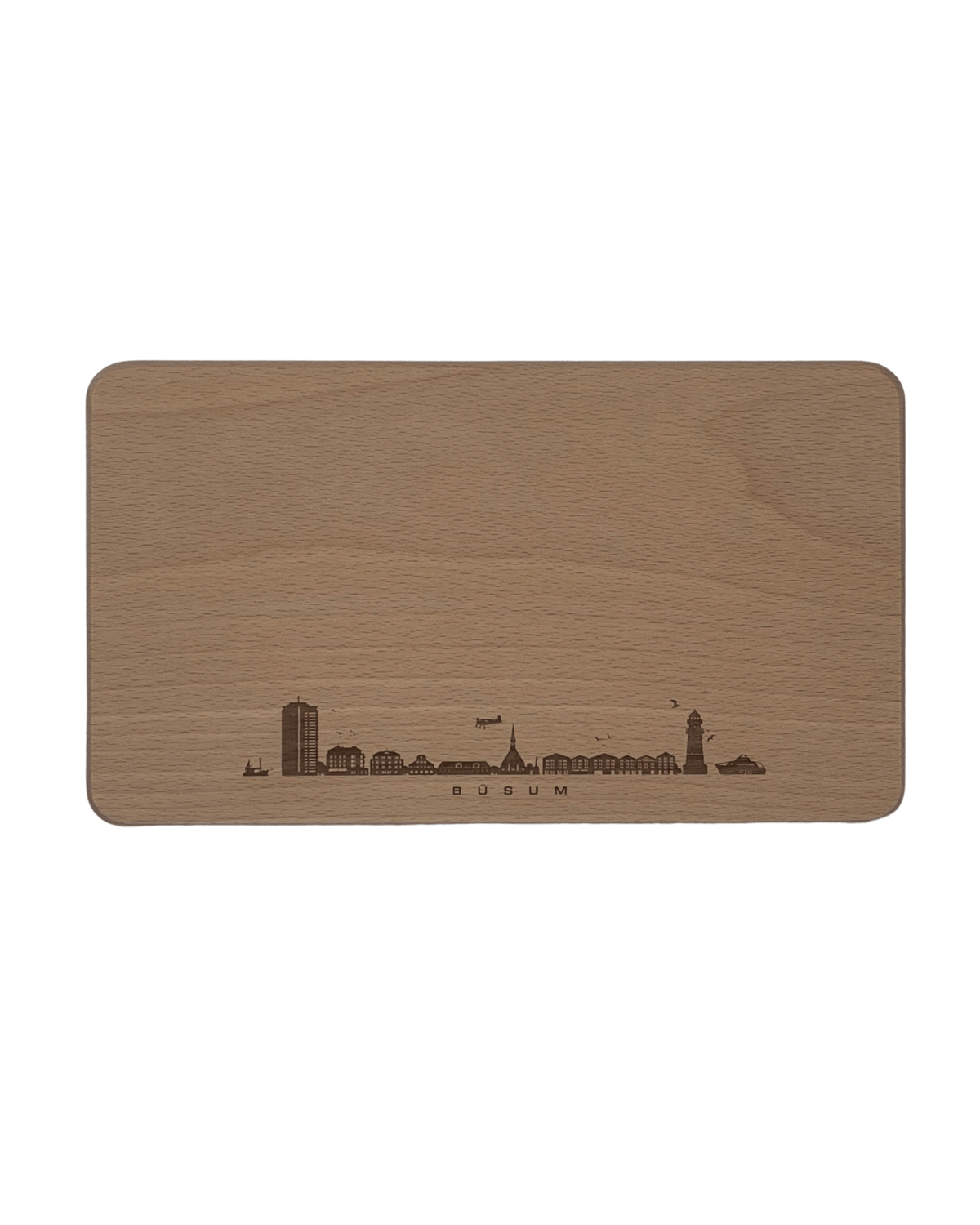 Holzschneidebrett Büsum Skyline
