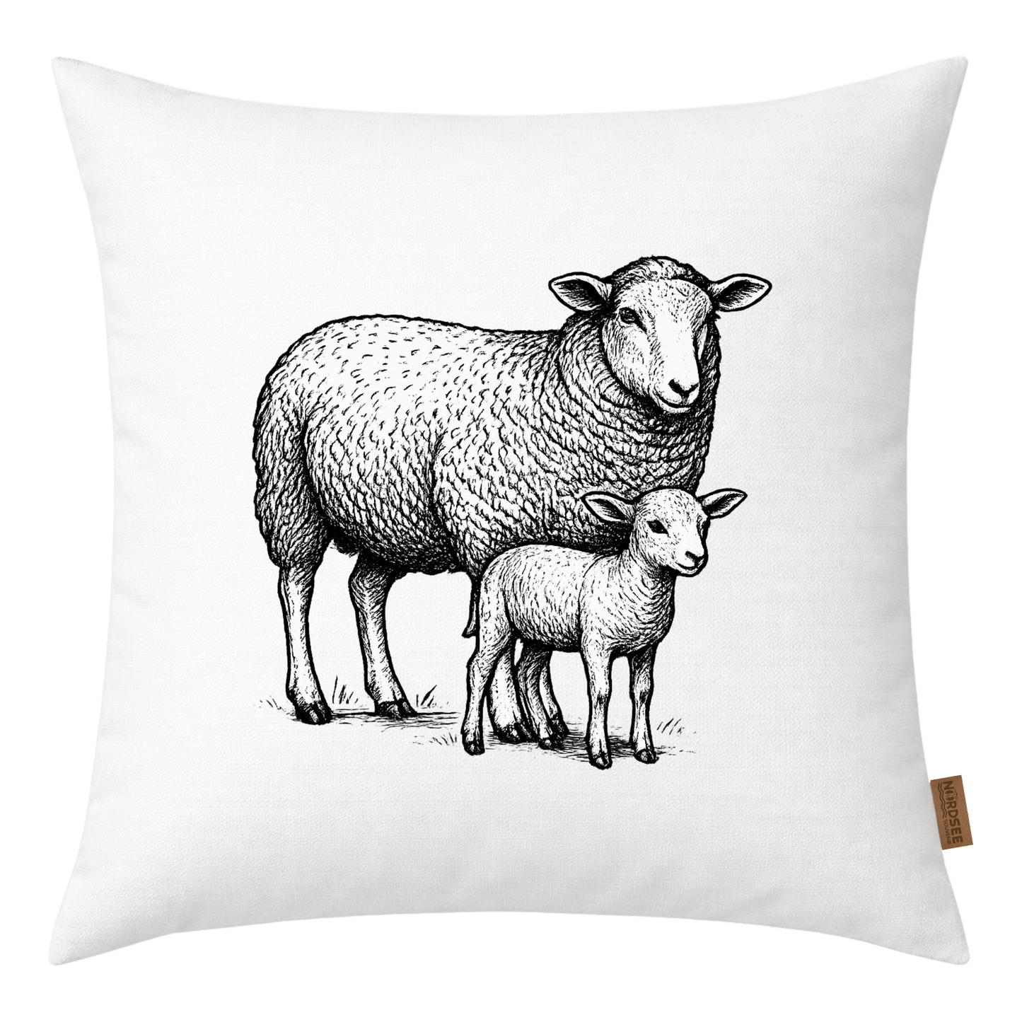 Kissen Schaf und Lamm Deich