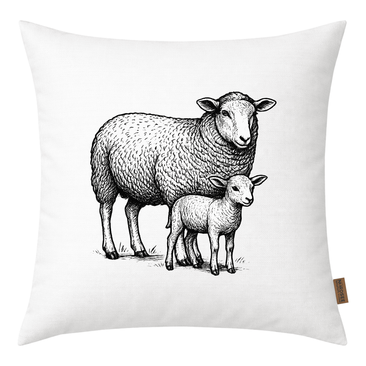 Kissen Schaf und Lamm Deich