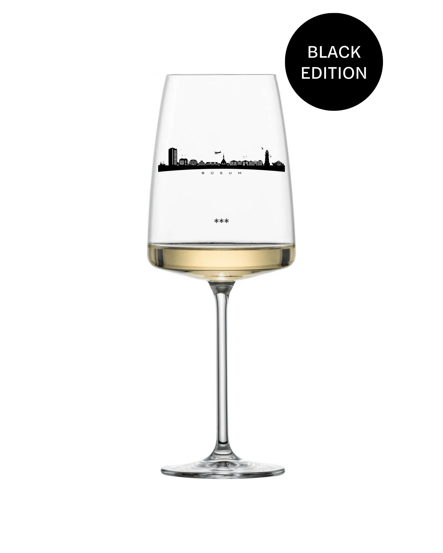 Weinglas Büsum Skyline