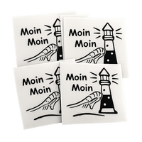 Moin Aufkleber mit Krabbe & Leuchtturm