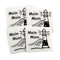 Moin Aufkleber mit Krabbe & Leuchtturm