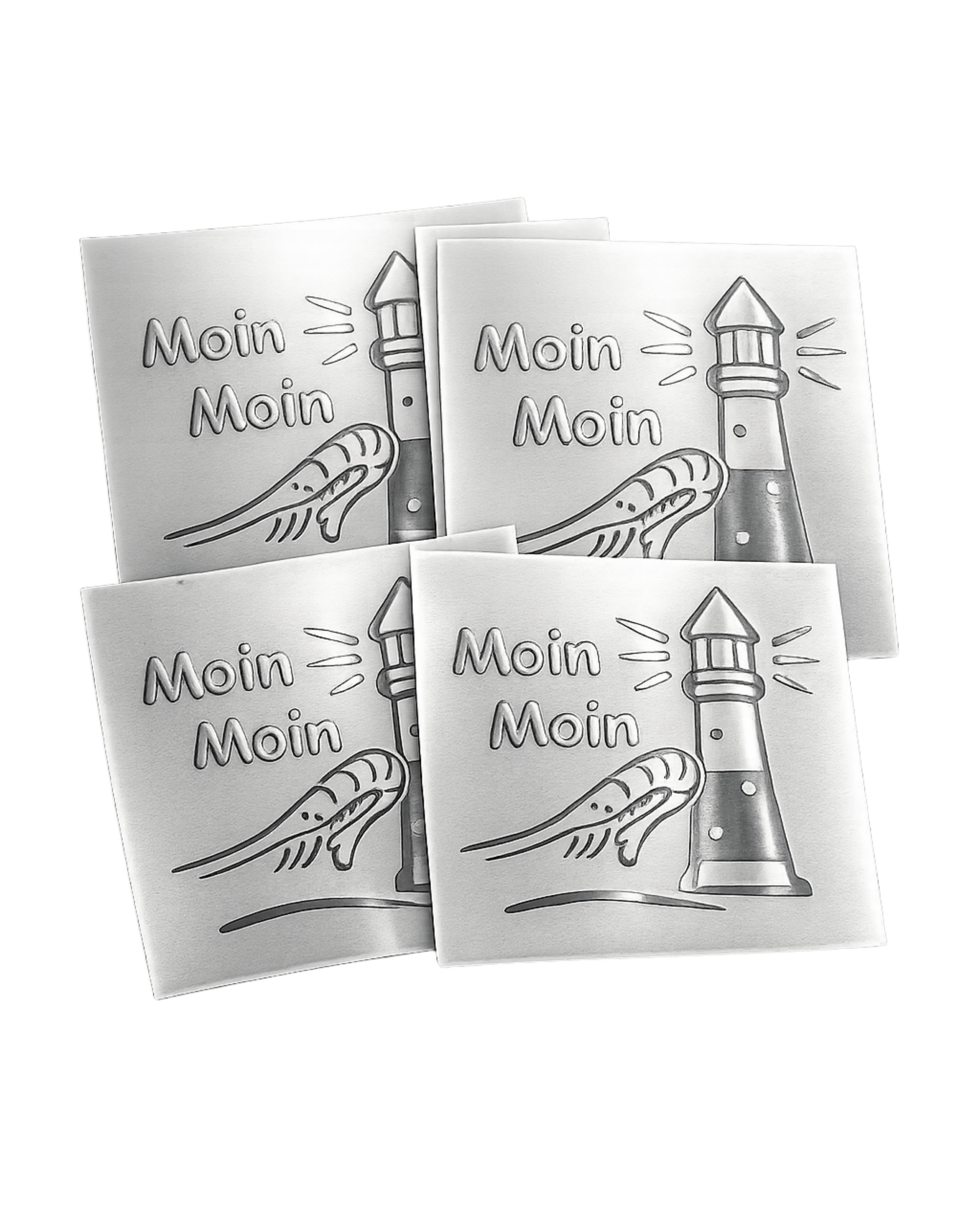Moin Aufkleber mit Krabbe & Leuchtturm