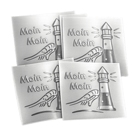Moin Aufkleber mit Krabbe & Leuchtturm