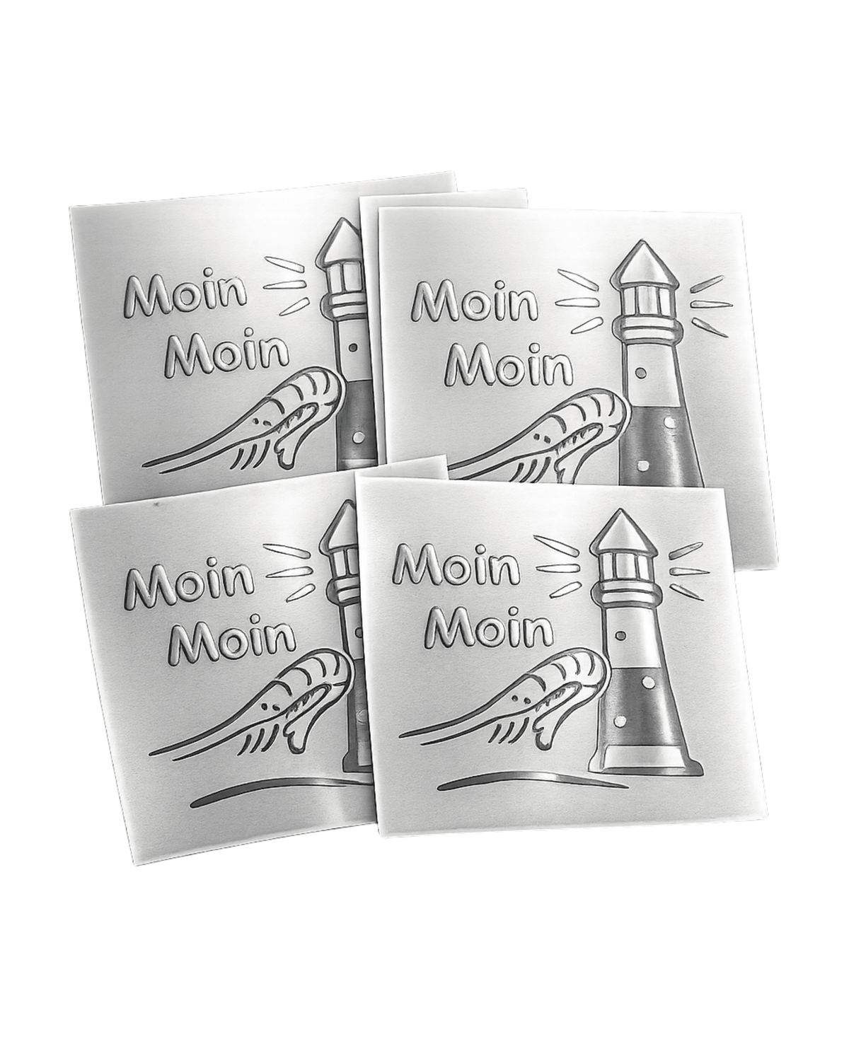 Moin Aufkleber mit Krabbe & Leuchtturm