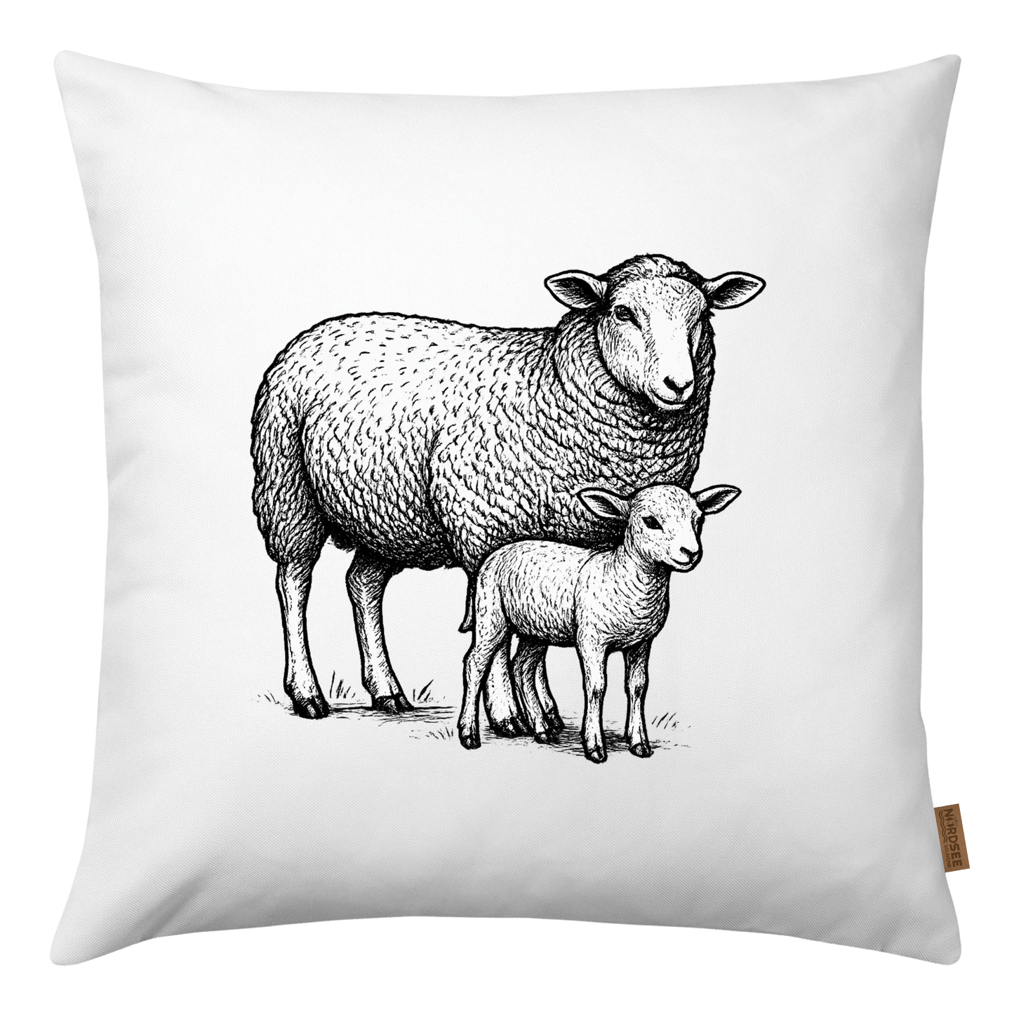 Kissen Schaf und Lamm Deich