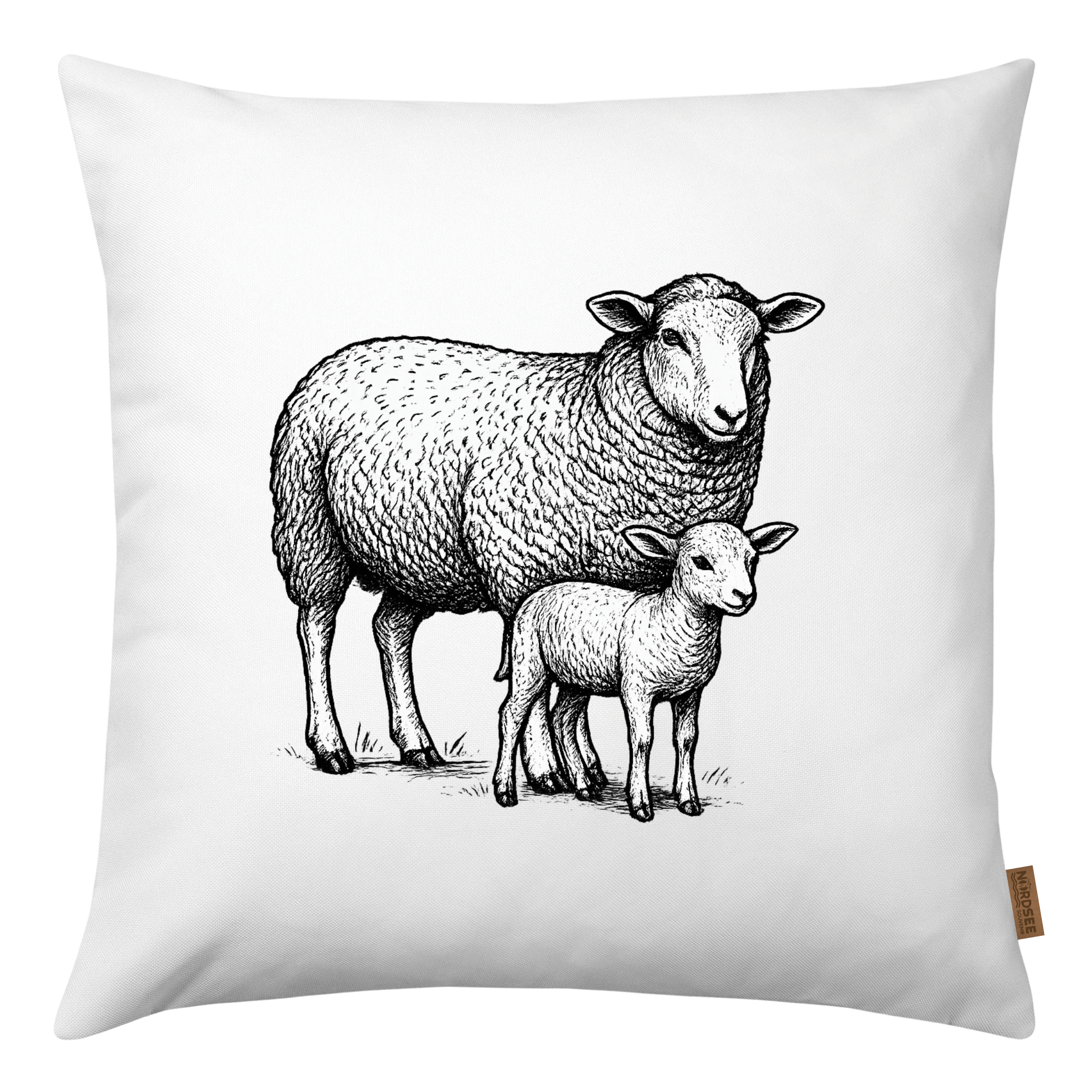 Kissen Schaf und Lamm Deich