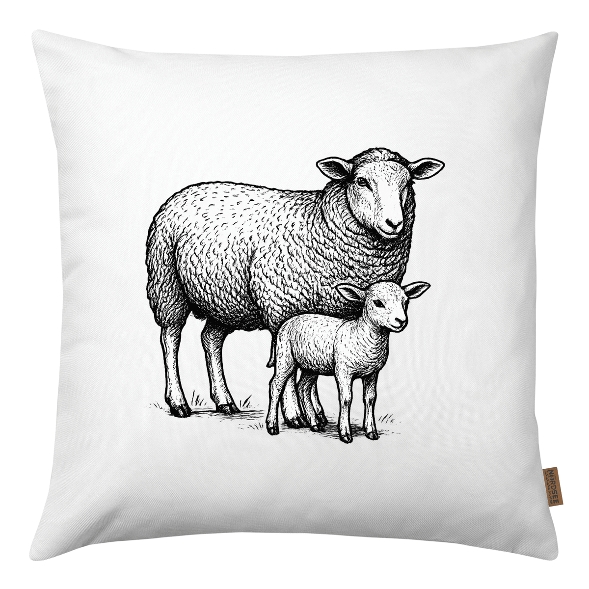 Kissen Schaf und Lamm Deich