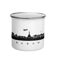 Emaille Becher "Büsum Skyline"