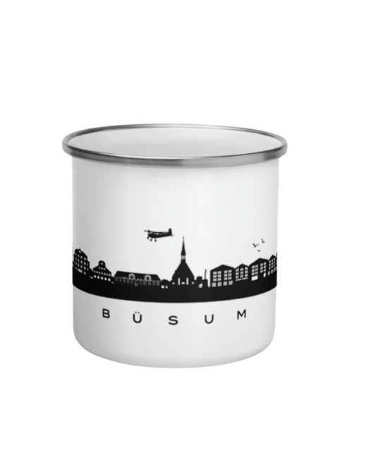 Emaille Becher "Büsum Skyline"