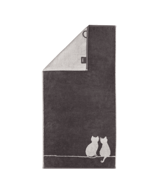 Handtuch CUTE CATS You Me Basalt Platin Bild 1