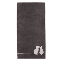 Handtuch CUTE CATS You Me Basalt Platin Bild 2