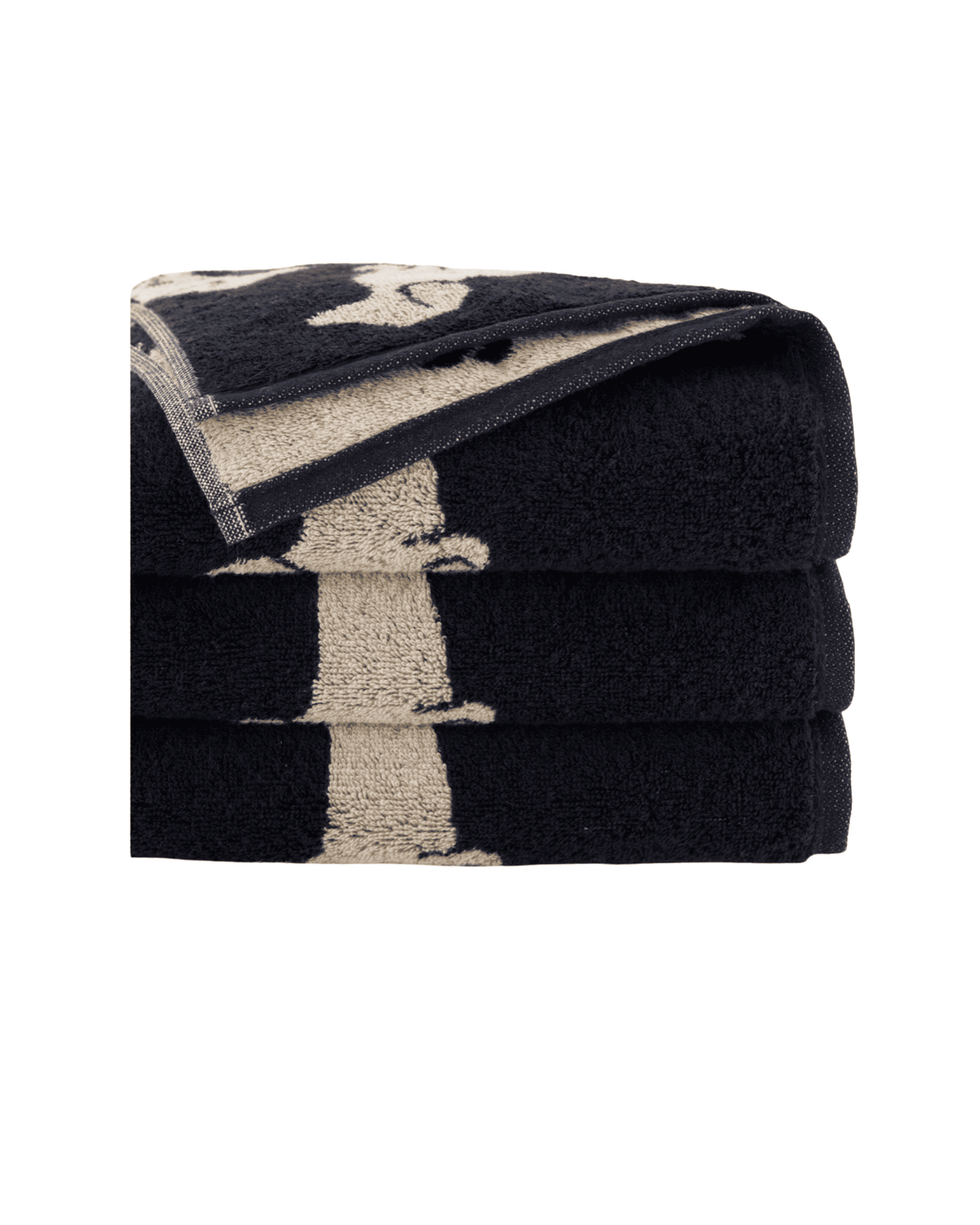 Handtuch WE LOVE DOGS Schwarz Beige Stapel 1