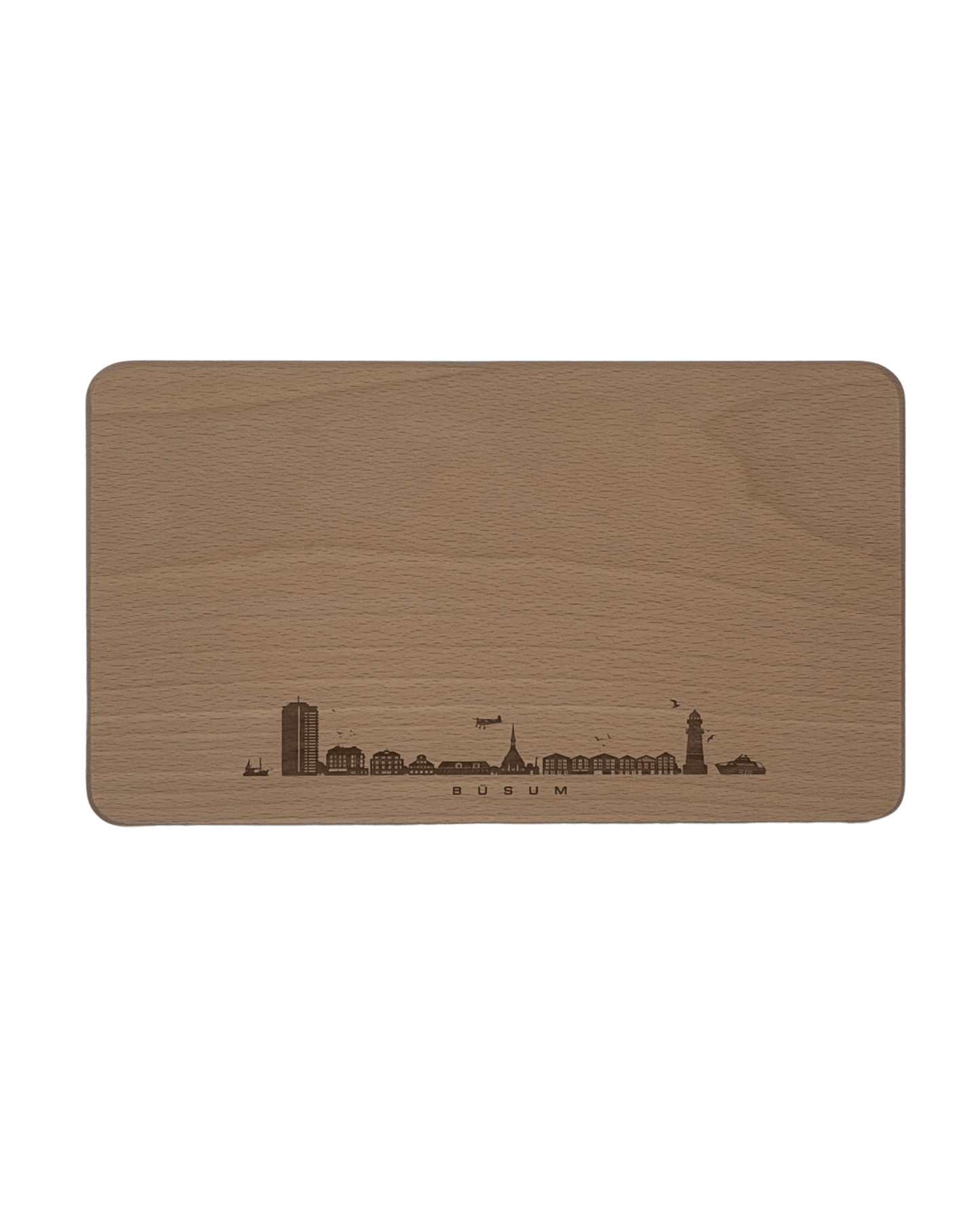 Holzschneidebrett Büsum Skyline