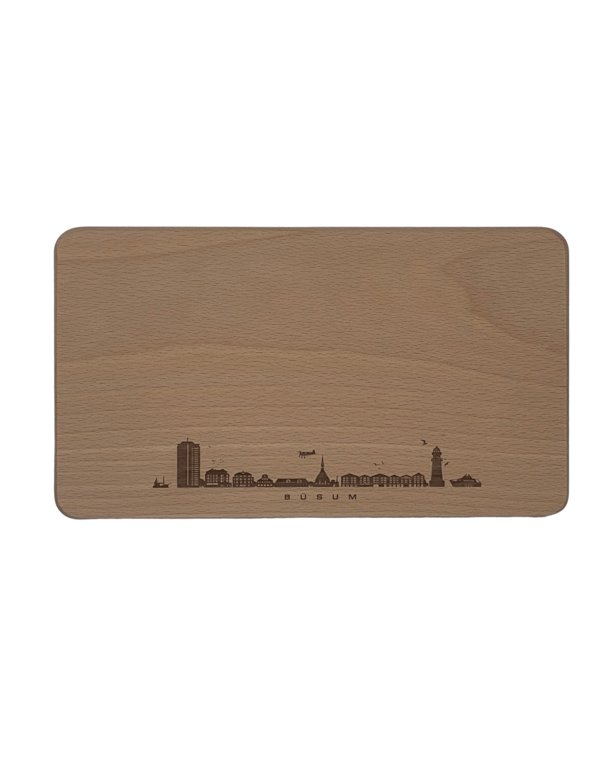 Holzschneidebrett Büsum Skyline