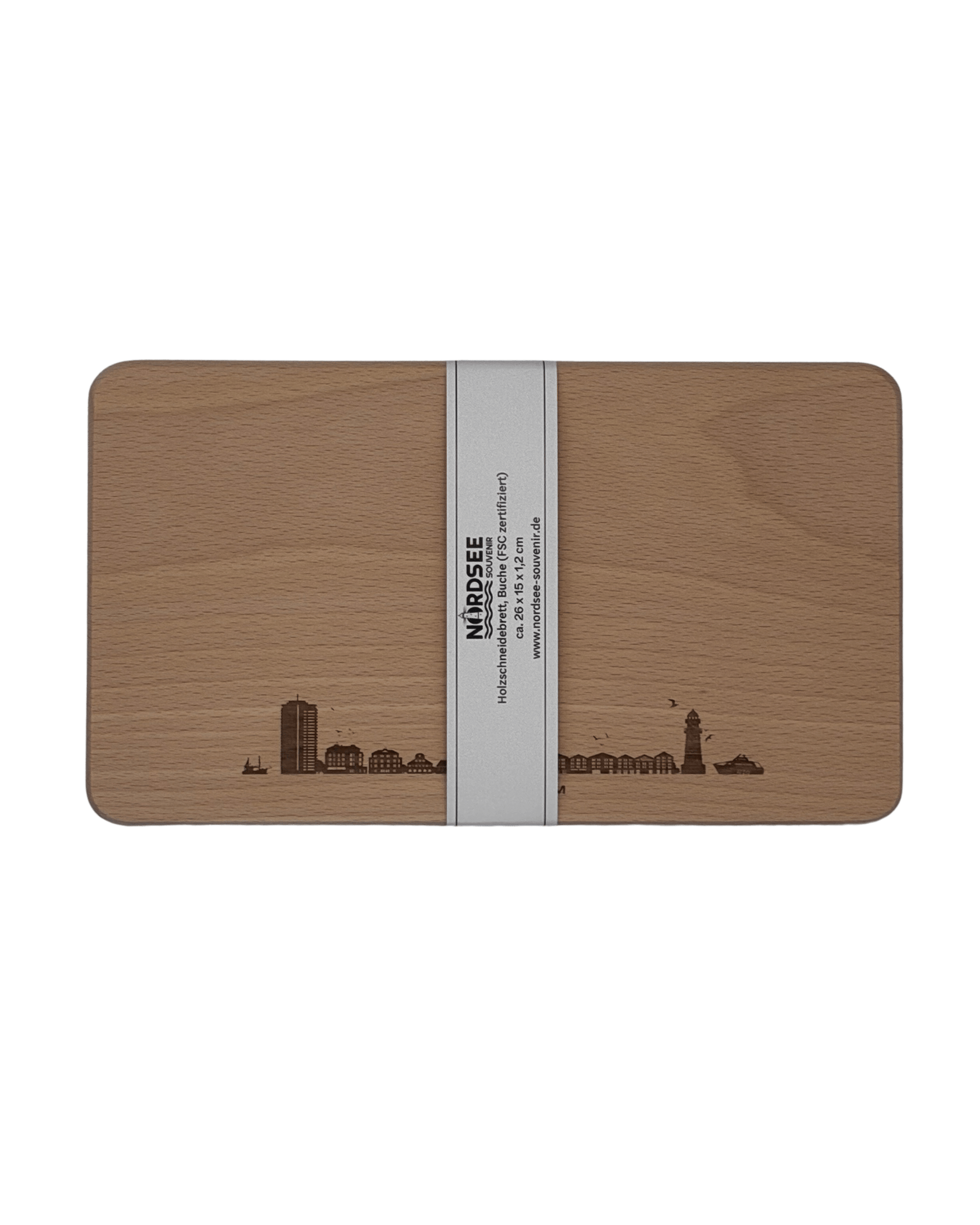 Holzschneidebrett Büsum Skyline