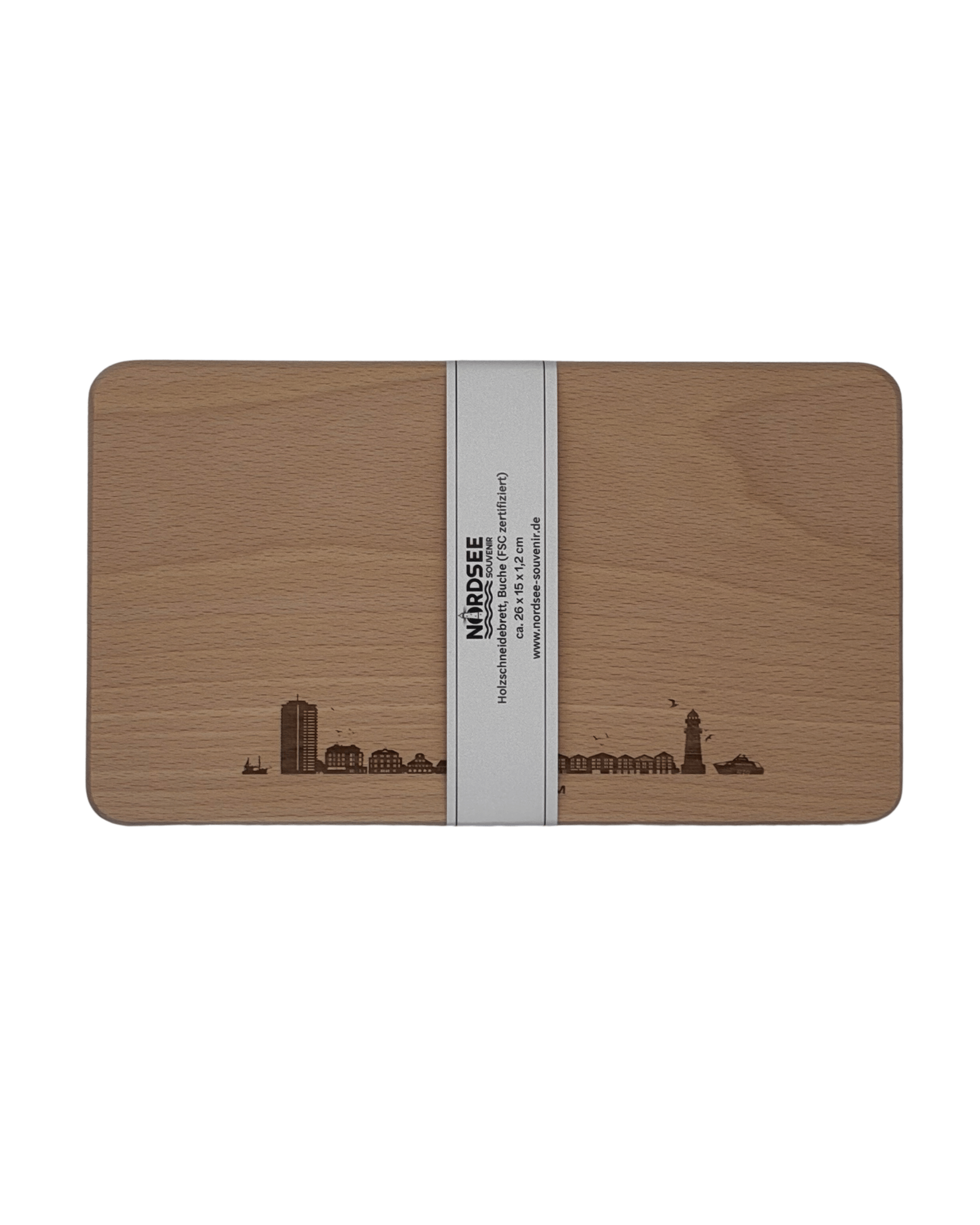 Holzschneidebrett Büsum Skyline