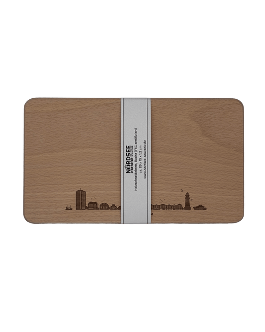 Holzschneidebrett Büsum Skyline
