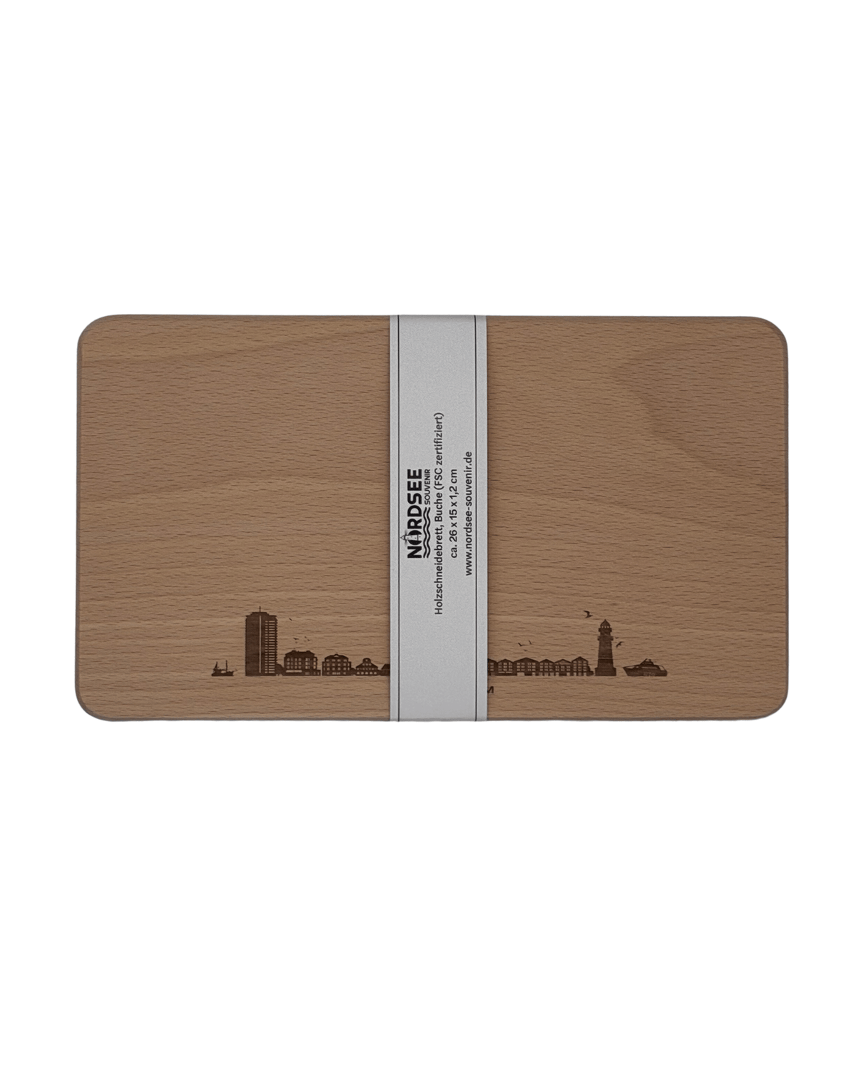 Holzschneidebrett Büsum Skyline