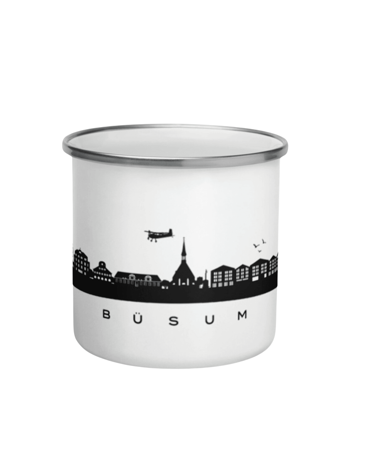 Mockup Emaille Becher Buesum Skyline
