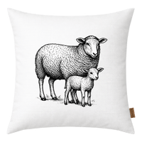 Kissen Schaf und Lamm Deich
