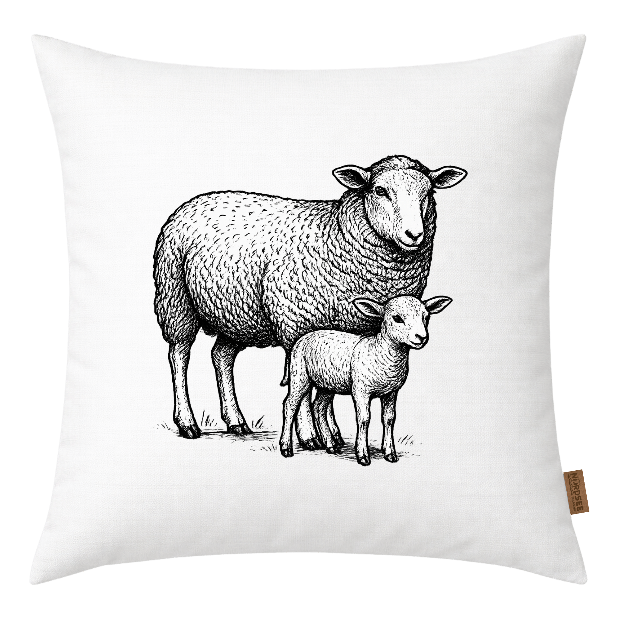 Kissen Schaf und Lamm Deich